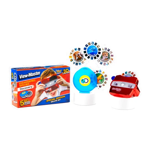 Basic Fun View Master Classic with Discovery Kids Reels - Metallic Viewfinder with 5 Reels Included - STEM, Retro, Nature Learning Toy for Kids and Adults, Toddlers, Ages 3+