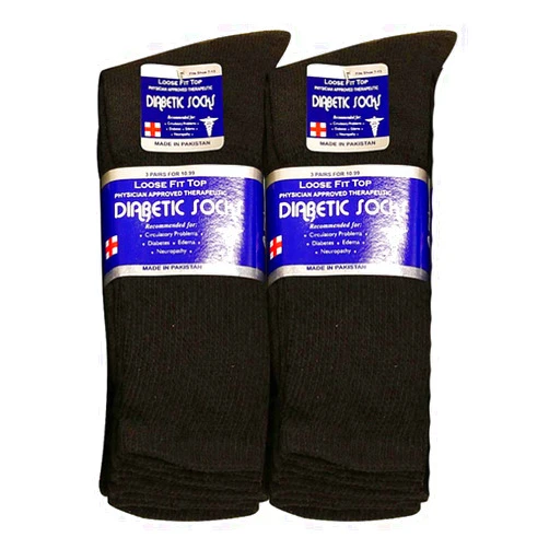 Falari Physicians Approved Diabetic Socks Crew Unisex 3, 6 or 12-Pack