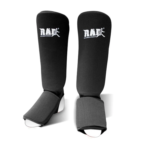 RAD Shin Guards MMA, Karate, TKW. Elastic Cloth Shin & Instep Padded Guards Protective Kickboxing (Pair)