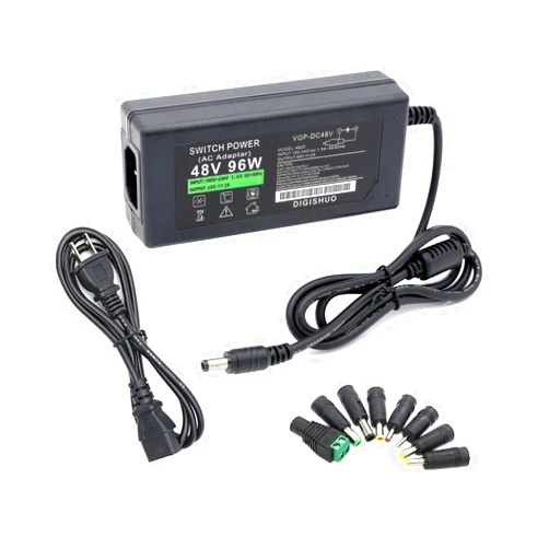 DIGISHUO DC 48V 2A 48W Power Supply Adapter Transformer Switch AC 110V/240V to DC 48V 2A Switching Converter LED Driver for LED Strip Light CCTV Camera Security System