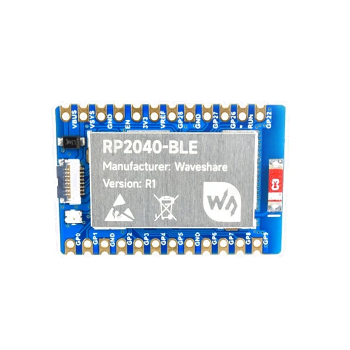 UeeKKoo RP2040-BLE Raspberry Pi Microcontroller Development Board, Based On RP2040 Dual-Core Arm Cortex M0+ Processor, Supports Bluetooth 5.1 Dual Mode, 14 Multi-Function GPIO Pins to Project (Board Only)