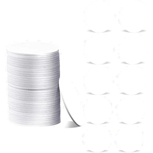 Outus 50 Pieces NFC Tags NFC 215 Card NFC Chip 215 Blank White PVC Coin Cards Compatible with Tagmo and NFC Enabled Mobile Phones and Devices, Round (30 mm/ 1.18 Inch)
