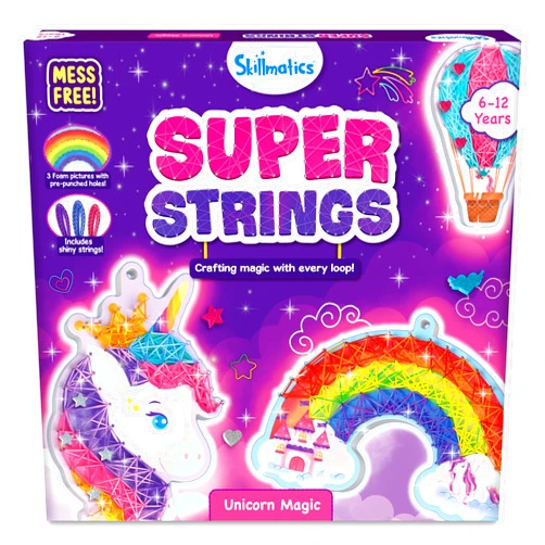 Skillmatics String Art Activity - Unicorn Magic, Mess-Free Art for Kids, Craft Kits & Supplies, DIY Decor & Creative Activity, Gifts for Girls & Boys Ages 6, 7, 8, 9, 10, 11, 12