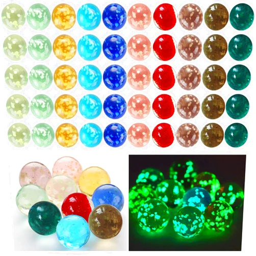 Skylety 50 Pieces Marbles Glow in The Dark Handmade Glass Marbles Colorful Glass Marbles for Boys and Girls Marble Games, DIY and Home Decoration, 10 Colors