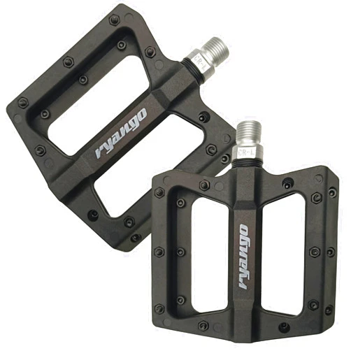 RYANGO Mountain Bike Pedals, Non-Slip Nylon Fiber Bike Pedals, Flat Lightweight MTB Pedals Sealed Bearing, Wide Platform Bicycle Pedals Road Bike Pedals for MTB BMX 9/16”