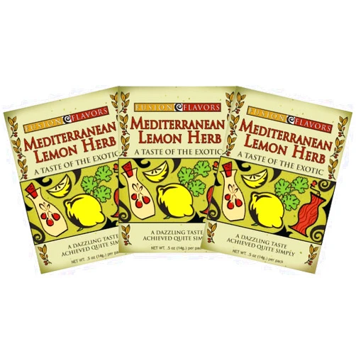 Fusion Flavors Olive Oil Dipping Spices (Mediterranean Lemon Herb 3 Pack)