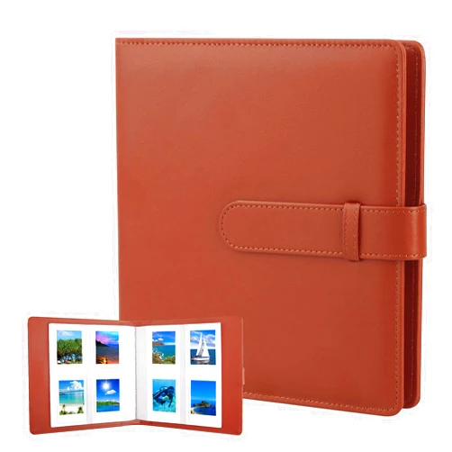 Veicevol 256 Pockets Photo Album for Fujifilm Instax Mini Camera, Photo Album for Polaroid, Leather Cover, Photo Album for Instax Mini 12 11 9 40 90 8 7 Evo LiPlay Instant Camera, 2x3 Photo Album (Brown)