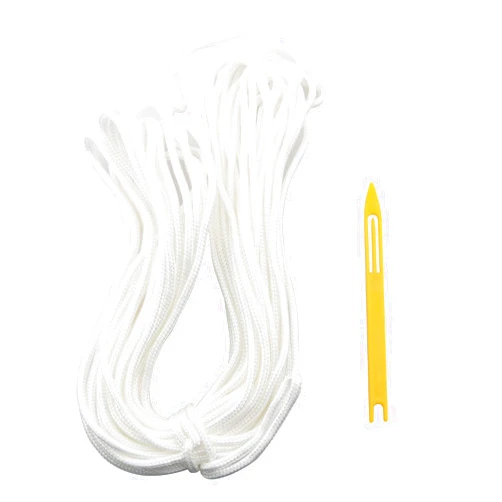 DGBRSM 15 m 4 mm Long Lacrosse Net Tie Rope with Installation Aid Plastic Shuttle Suitable for Replacement Fixing of All Types of Lacrosse Nets in Backyards, Gardens and Playgrounds.