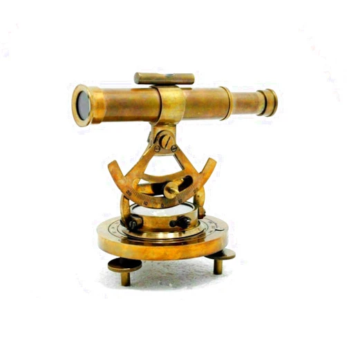 Vimal Nautical Brown Antique 5 INCH Approx Vintage Brass Theodolite Alidade Compass Antique Survey Transit Telescope Instrument