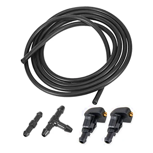Gorniloxam 5pcs Front Windshield Washer Nozzles Kit,Replacement for Ford F150 2004-2013, Replaces OE: 3W7Z17603AA (2 Pcs Washer nozzles, 2 Meters Fluid Hose, 2 Pcs Connectors)
