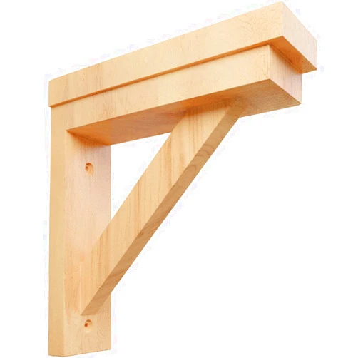 Ekena Millwork BKT02X08X08TRRO Traditional Shelf Wood Brackets, 2 1/2