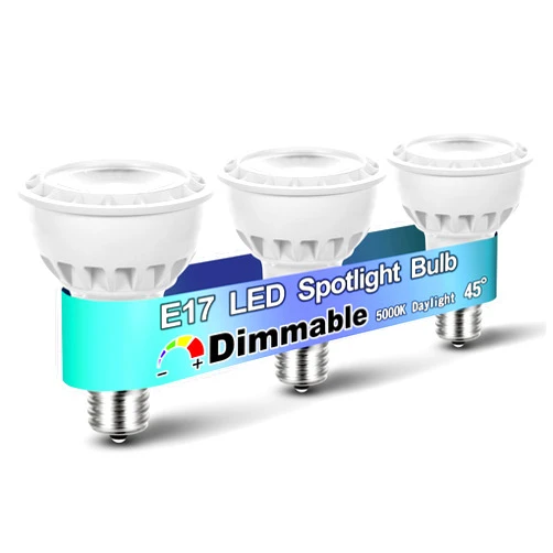 Heifymi E17 LED Spotlight Bulb Dimmable 6W (60 Watt Equivalent) E17 Intermediate Base Type R14 Reflector Light Bulb for Desk Reading Cabinet Lamp Track Lights, Daylight 5000K, 600 Lumen, 3 Pack