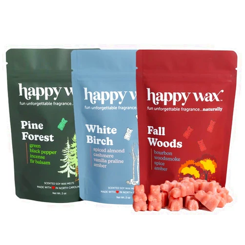 Happy Wax Fall Woods Mix Premium Scented Natural, Non Toxic Soy Wax Melts – 6 Total Oz. of Scented Wax Melts. Includes: White Birch, Fall Woods and Pine Forest.