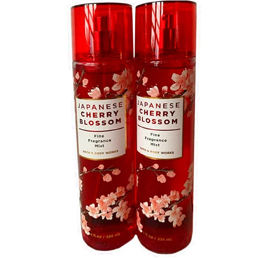 Bath & Body Works Japanese Cherry Blossom Fragrance Mist 8 oz (Set of 2) Packaging May Vary