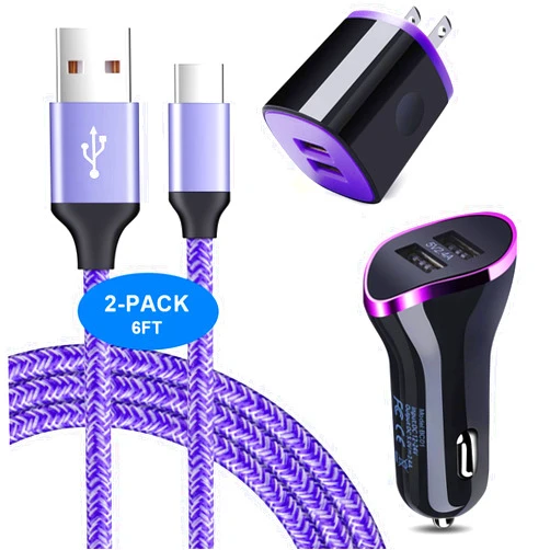ANDHOT Type C Wall Charger Block Plug Car Charger Adapter+Fast Charging USB C Cable for Samsung Galaxy S25 S24 S23 S22 S21 S20 FE S10 S9 A16 A06 A25 A35 A15 A55 A54 A14 A04S A53 A13 A12 A50 A51 A71 A21 A52