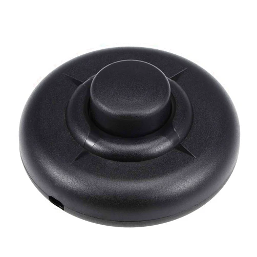 uxcell Inline Foot Pedal Push Button Switch, Round Lamp Lights Foot Control ON/Off Latching Footswitch Black