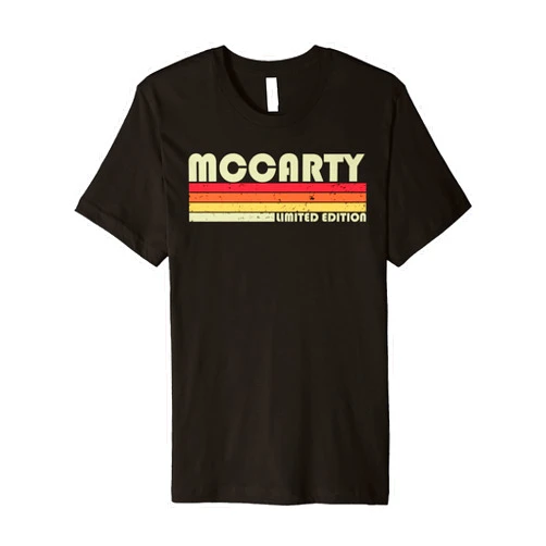 Customized Last Name Gifts Family Christmas Team MCCARTY Surname Funny Retro Vintage 80s 90s Birthday Reunion Premium T-Shirt