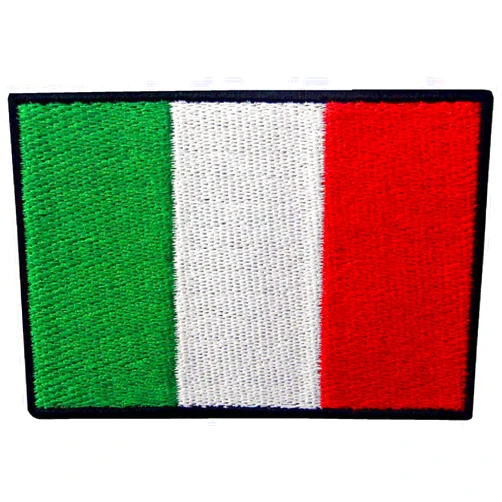 EmbTao Italy Flag Embroidered Patch Italian Iron On Sew On National Emblem