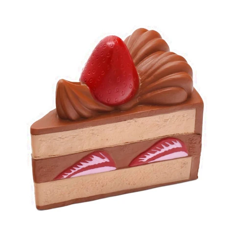 Kiibru Strawberry Shortcake Squishy Birthday Cake Squeeze Colossal Slow Rising Squishies Scented Toy Gift(Chocolate)