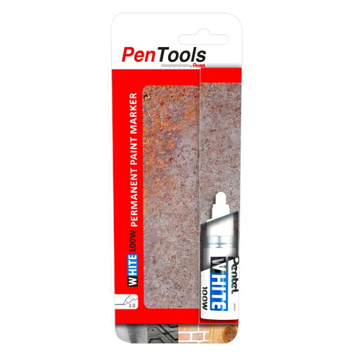 PenTools by Pentel X100W Permanent Paint Marker, Paint Ink is Permanent, White Pigmented and High Coverage, Multi-Purpose, Bullet Tip (3.0 mm Line), Pack of 1, White