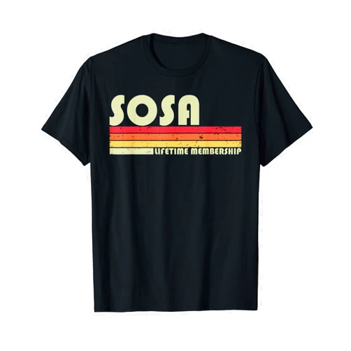 Last Name Gifts Customized Family Christmas Team SOSA Surname Funny Retro Vintage 80s 90s Birthday Reunion T-Shirt
