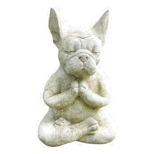 YWHWXB Meditating French Bulldog Figurine, Zen Yoga Dog Buddha Statue, Decorative Collectible for Home Garden Decoration