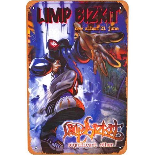 OPICA Metal Tin Sign Limp Bizkit Significant Other Music Poster Wall Decor Fun for Home Kitchen Bar Room Garage Vintage Retro Plaque 12x8 Inch