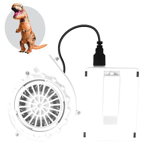 Wittocs White Costume Fan Mini Blower Fan for Dinosaur Halloween Inflatable Blow Up Costume(Upgraded Version)
