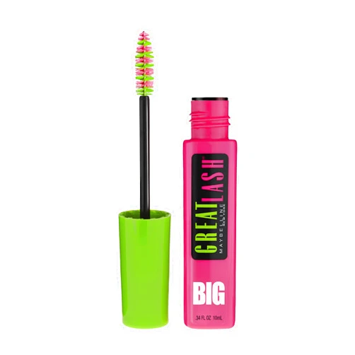 Maybelline Great Lash BIG Washable Mascara, Volumizing, Thickening, Lengthening Mascara, Blackest Black, 1 Count