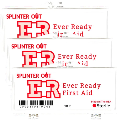 Ever Ready First Aid Splinter Out Splinter Remover, Pack of 3, 20 packets per case