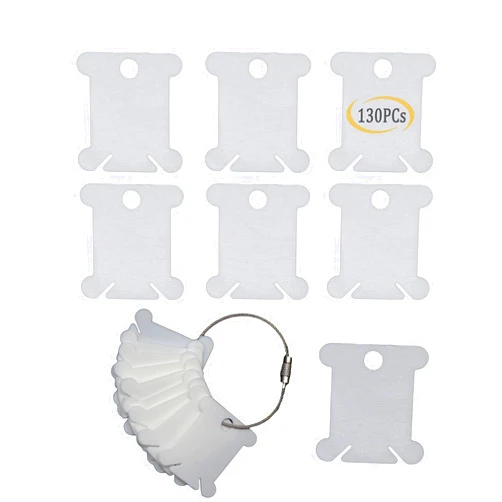 WIXDROD 130 PCS Plastic Floss Bobbins -Embroidery Floss Winder-Embroidery Thread Holder