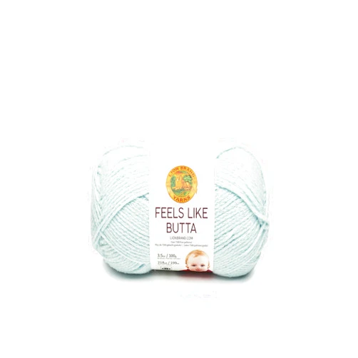 Lion Brand Yarn Feels Like Butta Soft Yarn for Crocheting and Knitting, Velvety, 1-Pack, Ice