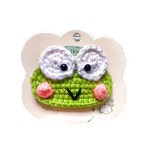 Handmade Frog hair clip for girls (Wool & Wool Blend, Small)