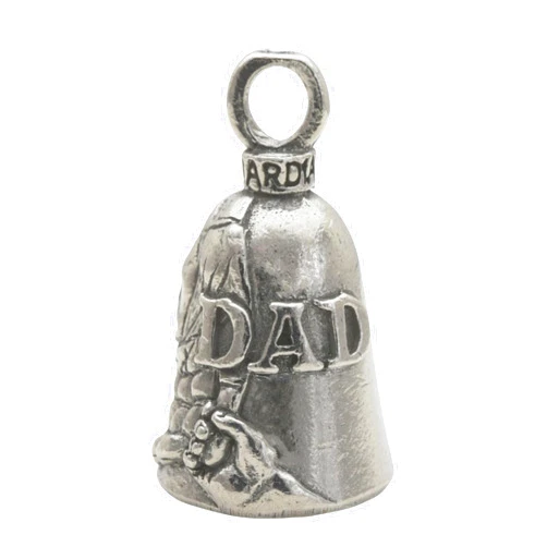 Guardian Bell Dad Good Luck Bell w/Keyring & Black Velvet Gift Bag | Motorcycle Bell | Lead-Free Pewter | Good Luck Gift to Friends & Family | Bike Bell | Made in USA