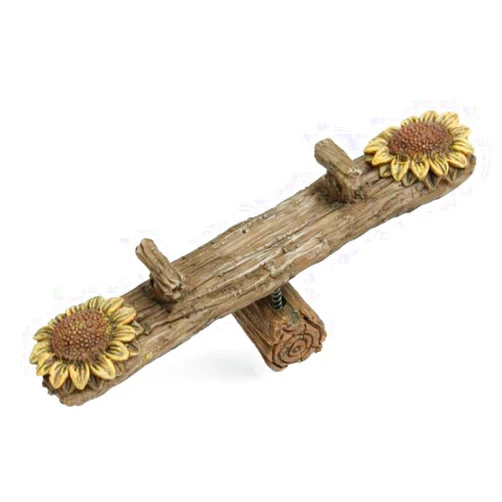 Gardening Naturally Marshall Home MG40 Fairy Gardening Miniature Statuary Flower Teeter Totter, 4-3/4