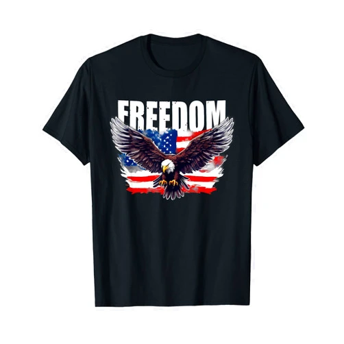Your Country USA Dibble Dabble Designs Patriotic USA American Flag and Eagle FREEDOM 4th of July T-Shirt