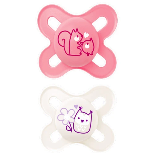 MAM Original Start Newborn Baby Pacifier, Best Pacifier for Breastfed Babies, Sterilizer Case, Girl , 0-3 Months 2 Count (Pack of 1)