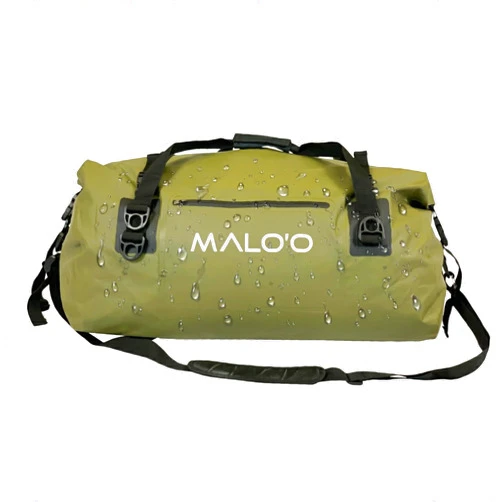 Malo'o Malo’o Waterproof Dry Duffel, Heavy-Duty Roll Top Waterproof Gear Bag with Shoulder Strap & Molle Loops, Marine Duffel for Kayaking, Boating, Camping, Beach & Travel, Dark Green, 60L
