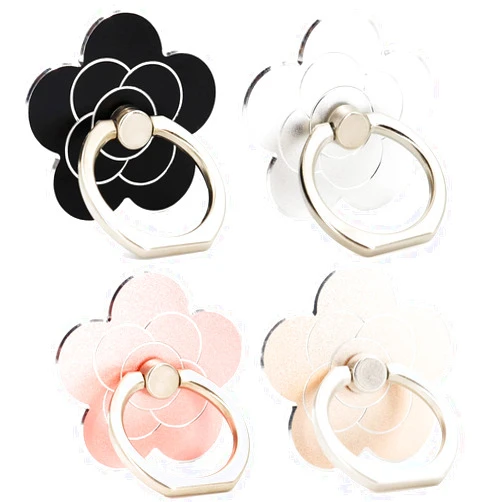 Boolavard Cell Phone Ring Holder Flower,Fwaytech 360 Rotate Metal Finger Ring Socket Grip Kickstand for Smartphones,4Pack (Flower4)