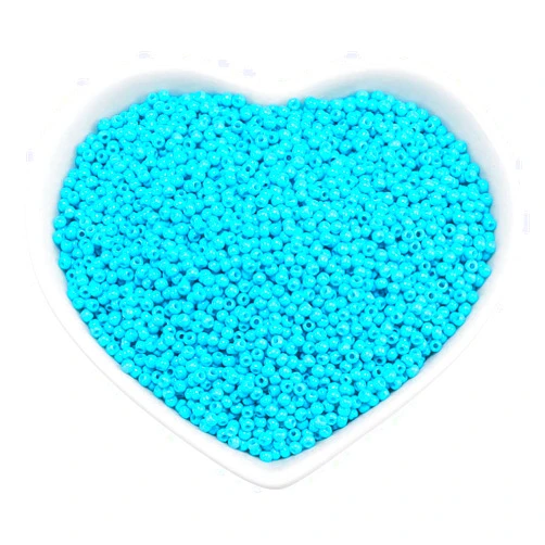 FINGERINSPIRE 11200pcs 12/0 Glass Seed Beads Opaque Color (MediumTurquoise) Loose Beads 2mm Pony Beads for DIY Craft Bracelet Necklace Jewelry Making(6OZ)