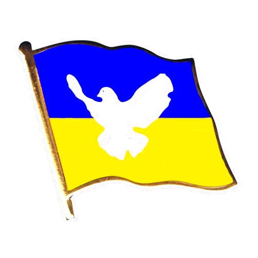 Generic I Stand with Ukraine Flag Pin Metal Bulk Back Button | Ukrainian Dove of Peace badge| Wear Your Support for the Ukraine National Friendship | I Stand with Ukraine Flag
