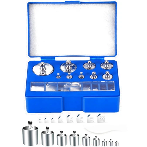 Smoostart 17 Pcs Calibration Weights Set, 10mg-100g Grams Weights Calibration, Precision Stainless Steel Calibration Weight Kit, Scale Calibration Weight Kit for Digital Balance Scale, Jewellery Scale