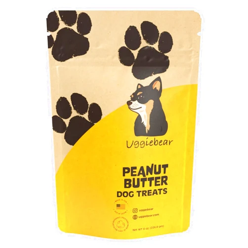 Uggiebear Grain Free Dog Treats, All Natural, Made in The USA, Peanut Butter Flavor, Soft & Chewy, Low Calorie, 100% Recycled Packaging