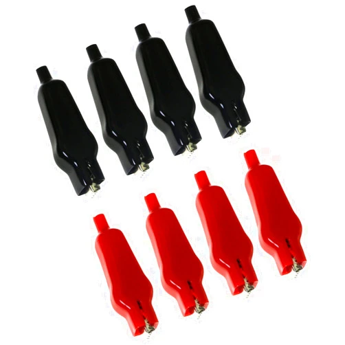 RuiLing 8-Pack 20A Insulated Alligator Clips Electric Circuit Test Testing Crocodile Clamps(4 Red+4 Black)