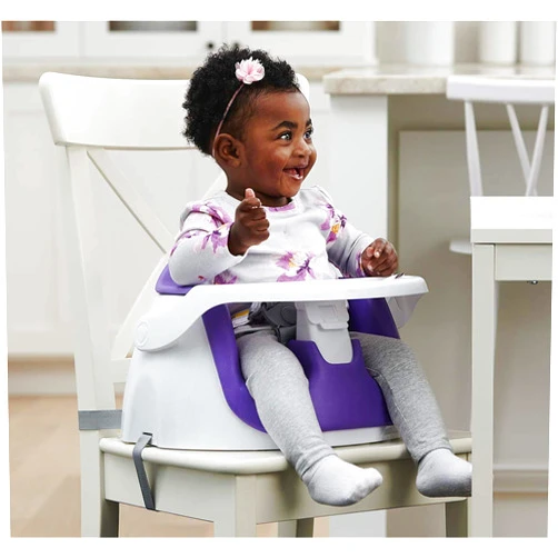 Regalo My Little 2-in-1 Booster Seat and Grow with Me Floor Seat with Removable Feeding Tray, Indoor and Outdoor Activity Chair, Purple