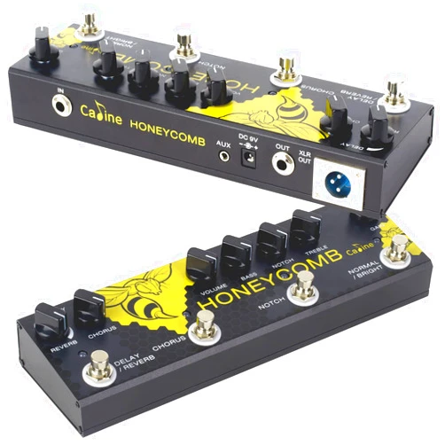 Caline Acoustic Guitar Multi Effects Pedal with Delay Chorus Reverb EQ AUX DI and Booster