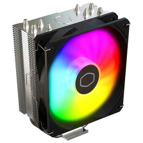 Cooler Master Hyper 212 Spectrum V3 ARGB CPU Air Cooler, 120mm PWM Fan, 4 Heat Pipes, Silver Nickel-Plated Copper, 152mm Tall, AMD Ryzen AM5|AM4, Intel LGA 1851|1700|1200 Brackets