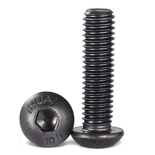 Cicidorai M8-1.25 x 50mm Button Head Socket Cap Screws Bolts, 10.9 Grade Alloy Steel, Black Oxide Finish, Machine Thread, Allen Socket Drive, Quantity 10