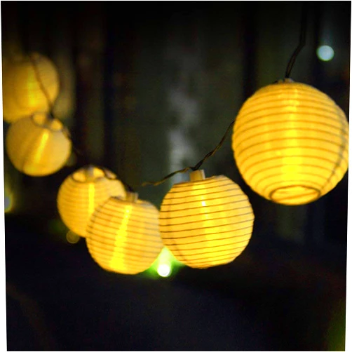 Hann® Solar LED Fairy Globe String Lights, 30LED Crystal Ball | 20 LED Lanterns | 10 LEDs Moroccan Orb Ball, Waterproof Outdoor Decorative Stringed String Lights for Christmas Garden (Paper Lantern)