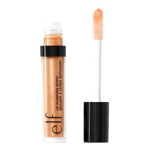 e.l.f. Lip Plumping Gloss, Hydrating, Nourishing, Invigorating, High-Shine, Plumps, Volumizes, Cools, Soothes, Champagne Glam, Shimmer, 0.09 Oz